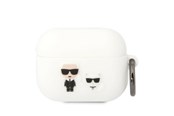 Andra mobiltillbehör - Karl Lagerfeld KLACAPSILKCW AirPods Pro cover white/white Silicone Karl & Choupette - 3666339088200