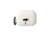 Andra mobiltillbehör - Karl Lagerfeld KLAP2RUNIKH AirPods Pro 2 cover white/white Silicone Karl Head 3D - 3666339099244