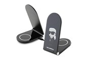 Mobile - Adapters & Chargers - Karl Lagerfeld Ikonik MagSafe 15W inductive charger foldable 2in1 - black - 3666339113025