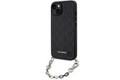 Mobile - Covers & Cases - Karl Lagerfeld KLHCP14SSACKLHPK iPhone 14 6.1" black/black hardcase Saffiano Monogram Chain - 3666339122867