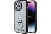 Mobile - Covers & Cases - Karl Lagerfeld Fixed Glitter Choupette Logo Metal Pin Case for iPhone 15 Pro Max - Silver - 3666339165307