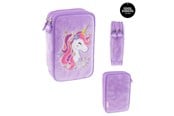 Skoltillbehör - Tinka DOUBLE PENCIL CASE UNICORN PURPLE - 8-804213