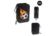 Skoltillbehör - Tinka TRIPLE PENCIL CASE FLAMING FOOTBALL - 8-804220