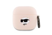 Andra mobiltillbehör - Karl Lagerfeld Silicone Choupette Head 3D Case for AirPods 4 - Pink - 3666339398033