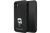 Mobile - Covers & Cases - Karl Lagerfeld KLHCN61SMHKNPK case for iPhone 11 / Xr - black Silicone Ikonik Metal Pin - 3666339165918