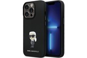 Mobile - Covers & Cases - Karl Lagerfeld KLHCP14LSMHKNPK case for iPhone 14 Pro - black Silicone Ikonik Metal Pin - 3666339165970