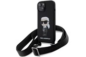 Mobile - Covers & Cases - Karl Lagerfeld KLHCP15SSCBSKNK iPhone 15 6.1" hardcase black/black Crossbody Silicone Ikonik - 3666339167431