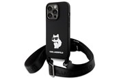 Mobile - Covers & Cases - Karl Lagerfeld KLHCP15XSCBSCNK iPhone 15 Pro Max 6.7" hardcase black/black Crossbody Silicone Choupette - 3666339167585
