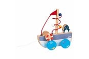 Babyleksaker - Goki Pull Boat Ahoy with Bead Labyrinth - 54849