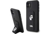 Mobile - Covers & Cases - Karl Lagerfeld Gripstand Saffiano Karl&Choupette Pins case for iPhone 11 / Xr - black - 3666339206772