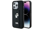 Mobile - Covers & Cases - Karl Lagerfeld Gripstand Saffiano Karl&Choupette Pins case for iPhone 14 Pro - black - 3666339206857