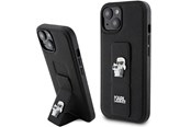 Mobile - Covers & Cases - Karl Lagerfeld Gripstand Saffiano Karl&Choupette Pins case for iPhone 15 Plus / 14 Plus - black - 3666339206888