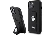 Mobile - Covers & Cases - Karl Lagerfeld Gripstand Saffiano Choupette Pins Case for iPhone 15 Plus / 14 Plus - Black - 3666339207441