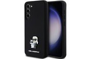 Mobile - Covers & Cases - Karl Lagerfeld Silicone Karl&Choupette Metal Pin case for Samsung Galaxy S23+ - black - 3666339242183