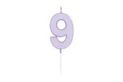 Leksaker - Globos Cake candle 4.5cm Pastel Lilac no. 9 - 1219