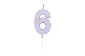 Leksaker - Globos Cake candle 4.5cm Pastel Lilac no. 6 - 1216
