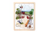 Pusselspel - Emil fra Lønneberg Emil - Wooden Framed Puzzle - Flagpole - 8722
