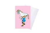 Hobby Tillbehör - Pippi Langstrømpe Pippi - Greeting Card w. Envelope - Blue - 8617