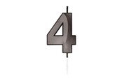 Leksaker - Globos Cake Candle 6cm Metallic Black no. 4 - 1064