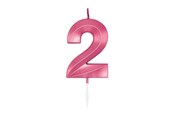 Leksaker - Globos Cake Candle 6cm Metallic Light Pink no. 2 - 1042