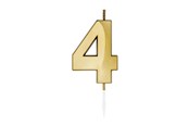 Leksaker - Globos Cake Candle 6cm Metallic Gold no. 4 - 1014