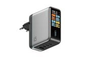 Mobile - Adapters & Chargers - CUKTECH AD1204U 120W Wall Charger with Display and USB-C Cable - Silver - AD1204U
