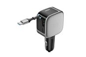 Mobile - Adapters & Chargers - CUKTECH CC903P 100W Car Charger with Display and 70cm Retractable USB-C Cable - Grey - CC903P