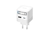 Mobile - Adapters & Chargers - CUKTECH AD653W 67W GaN 2x USB-C + USB-A Wall Charger with 70cm Retractable USB-C Cable - White - AD653W