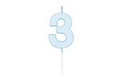 Leksaker - Globos Cake candle 4.5cm Pastel Blue no. 3 - 1183