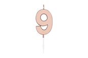 Leksaker - Globos Cake Candle 4.5cm Metallic Rose Gold no. 9 - 1099