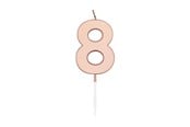 Leksaker - Globos Cake Candle 4.5cm Metallic Rose Gold no. 8 - 1098