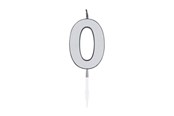 Leksaker - Globos Cake Candle 4.5cm Metallic Silver no. 0 - 1080