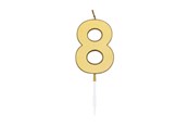 Leksaker - Globos Cake Candle 4.5cm Metallic Gold no. 8 - 1078