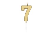 Leksaker - Globos Cake candle 4.5cm Metallic Gold no. 7 - 1077