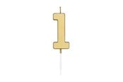 Leksaker - Globos Cake Candle 4.5cm Metallic Gold no. 1 - 1071