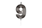 Leksaker - Globos Cake Candle 6cm Metallic Black no. 9 - 1069
