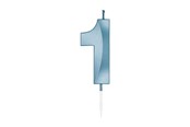 Leksaker - Globos Cake Candle 6cm Metallic Light Blue no. 1 - 1051
