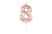 Leksaker - Globos Cake Candle 6cm Metallic Rose Gold no. 8 - 1038