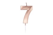 Leksaker - Globos Cake Candle 6cm Metallic Rose Gold no. 7 - 1037