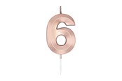 Leksaker - Globos Cake Candle 6cm Metallic Rose Gold no. 6 - 1036