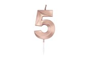 Leksaker - Globos Cake Candle 6cm Metallic Rose Gold no. 5 - 1035