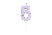 Leksaker - Globos Cake candle 4.5cm Pastel Lilac no. 5 - 1215