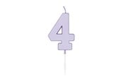 Leksaker - Globos Cake candle 4.5cm Pastel Lilac no. 4 - 1214