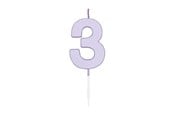 Leksaker - Globos Cake candle 4.5cm Pastel Lilac no. 3 - 1213