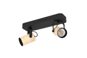 Lampor - EGLO CAYUCA SPOT GU10 2X250LM SVART/BRUN - 900437