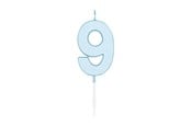 Leksaker - Globos Cake candle 4.5cm Pastel Blue no. 9 - 1189
