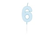 Leksaker - Globos Cake candle 4.5cm Pastel Blue no. 6 - 1186