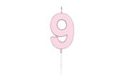 Leksaker - Globos Cake candle 4.5cm Pastel Pink no. 9 - 1119