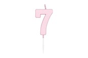 Leksaker - Globos Cake candle 4.5cm Pastel Pink no. 7 - 1117