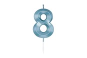 Leksaker - Globos Cake Candle 6cm Metallic Light Blue no. 8 - 1058